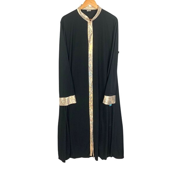 Body Wrappers Stained Glass Robe M Praise Dance Black Gold Trim Worship Clergy - Picture 2 of 11